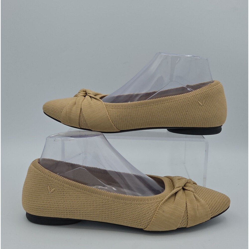 VIVAIA Bibi Almond Toe Knit Ballet Flats Nutmeg Bow Comfort Shoes  EU/40 US/9